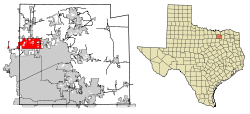 Localización en el Condado de Collin y en el estado de Texas