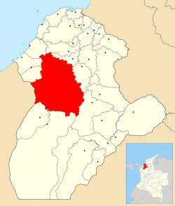 Ubicación de Montería en Córdoba