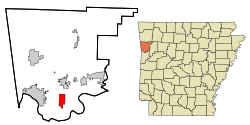 Localización en el condado de Crawford y en el estado de Arkansas