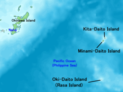Mapa de Ubicación dentro de las islas Okinawa