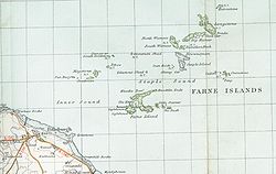 Mapa de las Islas Farne de 1947