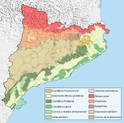 Mapa geográfico de Cataluña