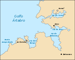 Mapa del golfo Ártabro