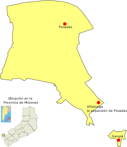 Área urbana del Gran Posadas y las localidades incluidas en ella.