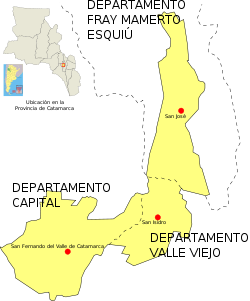 Área urbana del Gran San Fernando del Valle de Catamarca y las localidades incluidas en ella.