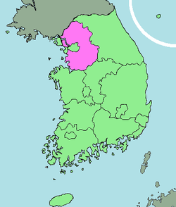 Localización de Gyeonggi en Corea del Sur