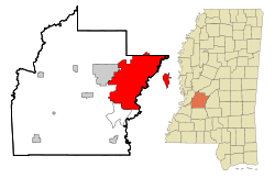 Localización en el estado de Misisipi