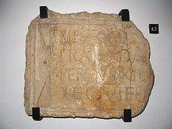 Inscription of the Legio VI Ferrata from the High Level aqueduct of Caesarea.JPG