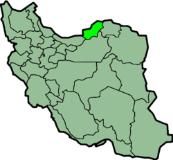 Mapa que muestra la provincia iraní de Golestán