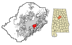 Jefferson County Alabama Incorporated and Unincorporated areas Mountain Brook Highlighted.svg