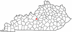 Localización de Hodgenville en Kentucky.