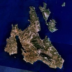 Localización de Ítaca (la isla grande es Cefalonia)