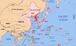 Ubicación de Corea bajo ocupación japonesa