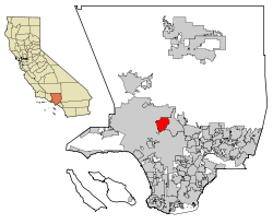 Ubicación de Burbank en el Condado de Los Ángeles, California