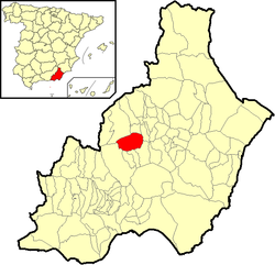 Situación de Bacares en la provincia de Almería