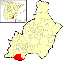 Situación de El Ejido en la provincia de Almería