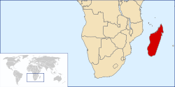 Los lémures son endémicos de Madagascar (en rojo)