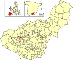 Situación de Pedro Ruiz en la provincia de Granada