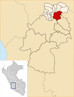 Location of the district Colcabamba in Tayacaja.svg