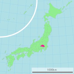 Mapa de Japón resaltando la prefectura de Saitama
