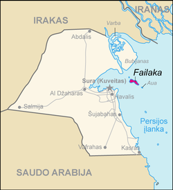 Map of Kuwait Failaka (lithuanian).png