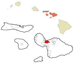 Localización en Condado de Maui y en el estado de Hawái