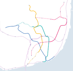 Localización de Entre Campos (Metro de Lisboa) en Metro de Lisboa