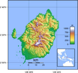Mapa topográfico de la isla