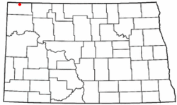Localización de Ambrose en el Condado de Divide, Dakota del Norte