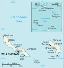 Mapa Antillas Neerlandesas