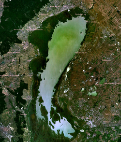 Imagen de satélite del lago Neusiedl