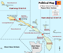 Mapa con los distritos de la isla