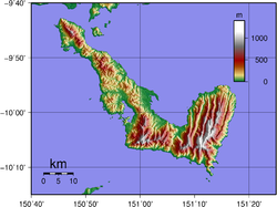 Normanby Island (PNG) Topography.png