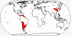 Área de los Notoungulata basada en el registro fósil