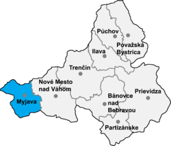 Distrito de Myjava la Región de Trenčín