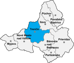 Distrito de Trenčín la Región de Trenčín