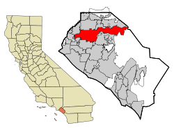 Localización de Anaheim en Orange County, California