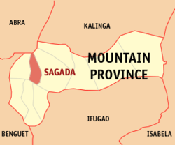 Mapa de La Montaña que muestra la situación de Sagada