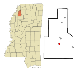 Quitman County Mississippi Incorporated and Unincorporated areas Lambert Highlighted.svg