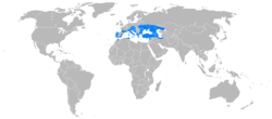 Área de distribución mundial