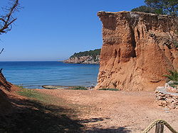 Vista de la playa de Sa Caleta