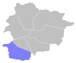 Localización de Sant Julià de Lòria en Andorra