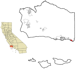 Santa Barbara County California Incorporated and Unincorporated areas Carpinteria Highlighted.svg