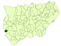 Situación de Santiago de Calatrava con respecto a la provincia de Jaén