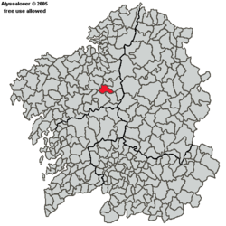 Localización de Boimorto en Galicia.