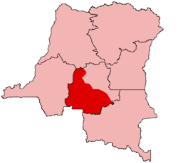 Localizació de Kasai del Sur en el Congo