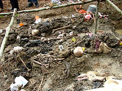 Srebrenica Massacre - Exhumed Grave of Victims - Potocari 2007.jpg