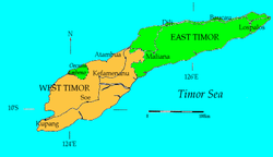 Mapa de la isla de Timor
