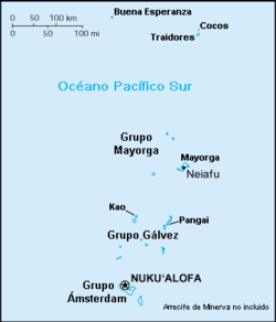 Localización de Nuku'alofa en Tonga