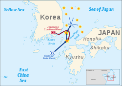 Tsushima battle map-en.svg